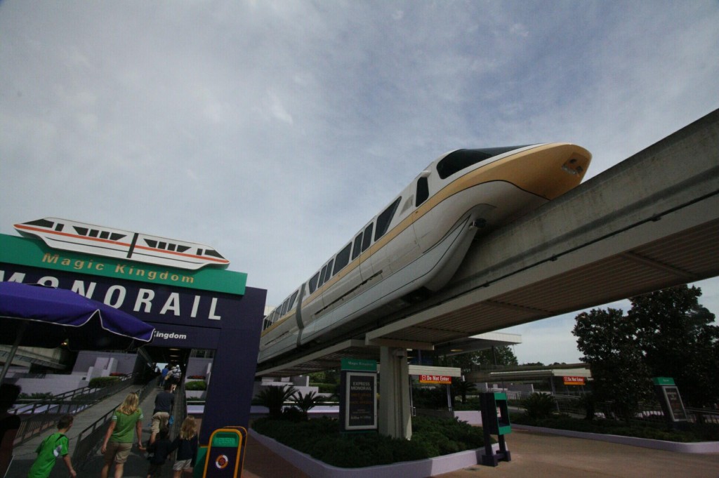 Monorails make inter-park travel fun.