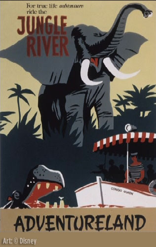 Disneyland_Jungle_River_poster disney parks, Disney Parks and The Elements of Setting
