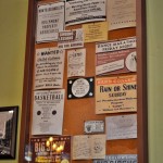 Town notice board inside Fiddler, Fifer and Practical Cafe