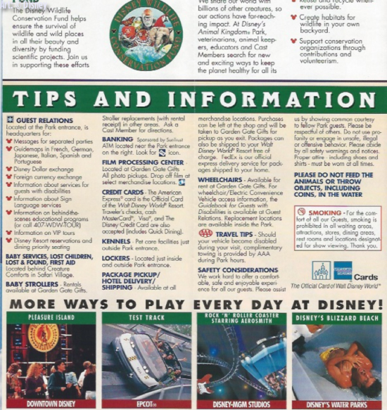 animal kingdom, X Marks The Spot: Animal Kingdom 1999 Park Map
