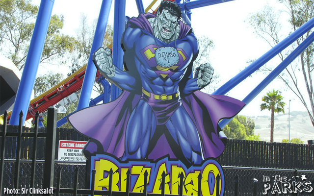 The queue is adorned with Superman related themeing similar to other Superman coasters in the Six Flags chain.
