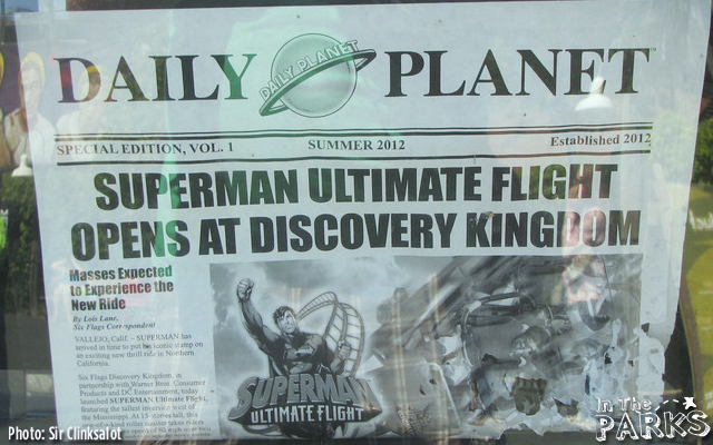 The Daily Planet announcing the rides opening last summer