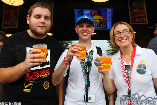 Hunter, Lee and Tracey enjoying a Flaming Moes