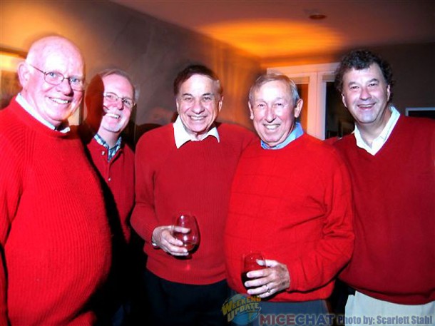 Harold Green is pictured far right in this previously unpublished photo by Scarlett Stahl. Also pictured from left is Dave Smith, unknown, Richard Sherman and Roy Disney.