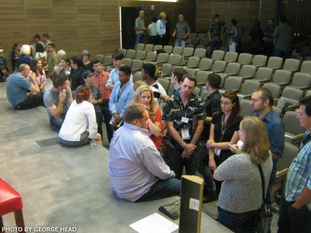 Students line up to speak with TEA professionals 