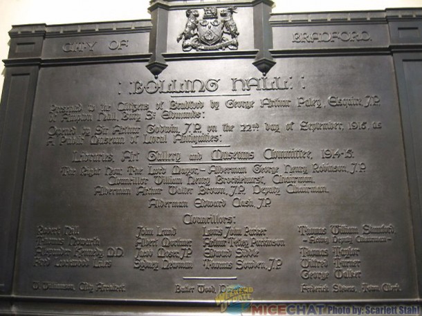 Plaque of Bolling Hall