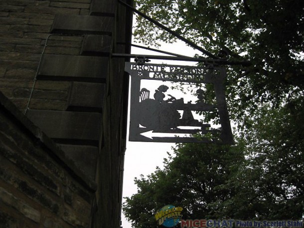 Bronte sign in Haworth (Yorkshire)