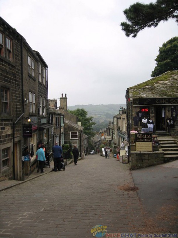 The view of Haworth going down the hill from the Brontes