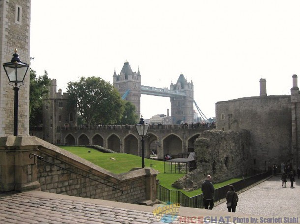 Tower of London with Tower Bridge in background