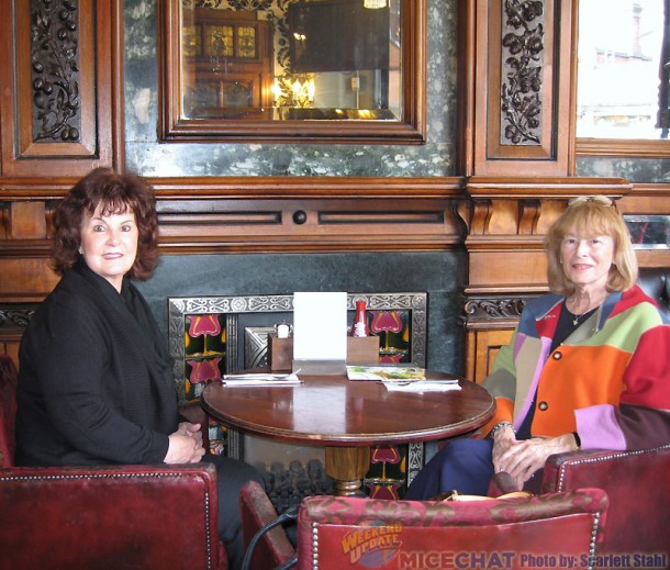 Linda and Scarlett at a pub in Hammersmith