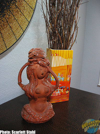 Mary Blair female sculpture with Disney Grand Canyon vase designed by Kevin Kidney