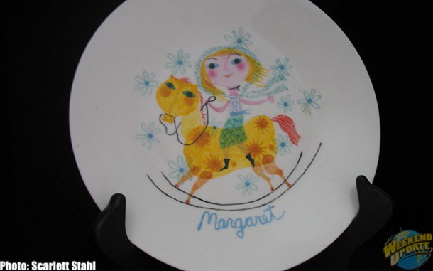 Maggie's Rocking Horse plate in bookcase