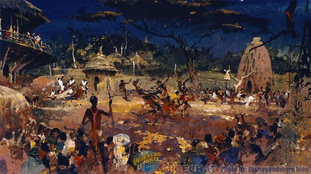 Herb Ryman artwork showing traditional african dances