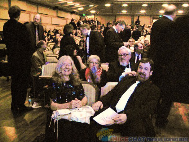 Theatre.. front row is Patty and Mike Peraza (animator, Art Director Little Mermaid 2nd row Pat and Tom Sito