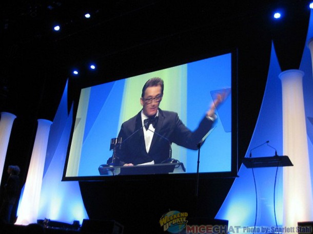 Tom Kenny, Voice of the Ice King, accepting the award for Voice Acting in an Animated Television/Broadcast Production