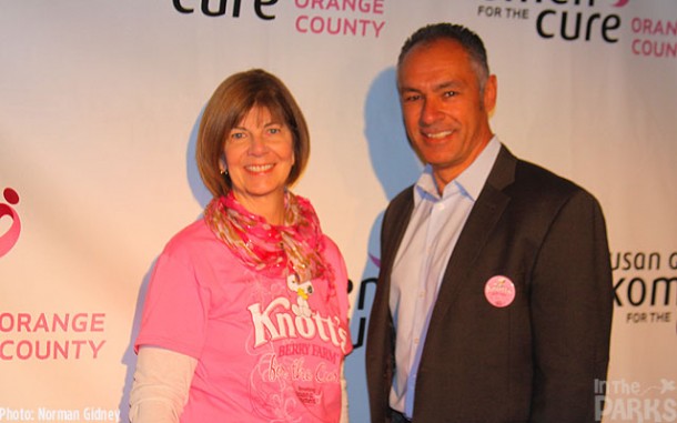 Executive Director of the Susan G. Komen Foundation OC, Lisa Wolter and Knott's General Manager, Raffi Kaprelyan