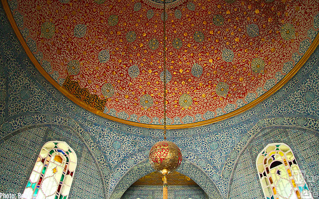 The tile ceilings are typical of Islamic craftsmanship