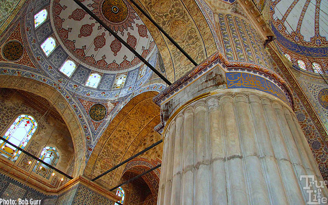 Beautiful tile ceiling of the Istanbul Blue Mosque