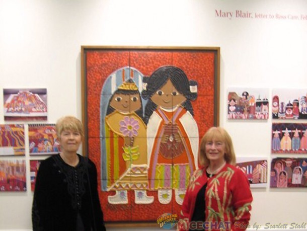 Maggie Richardson and Scarlett Stahl at Mary's mural