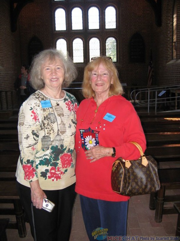 Carol Burgen and Scarlett inside the church