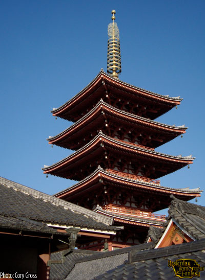 The five-story pagoda in Asakusa, Tokyo, Japan.