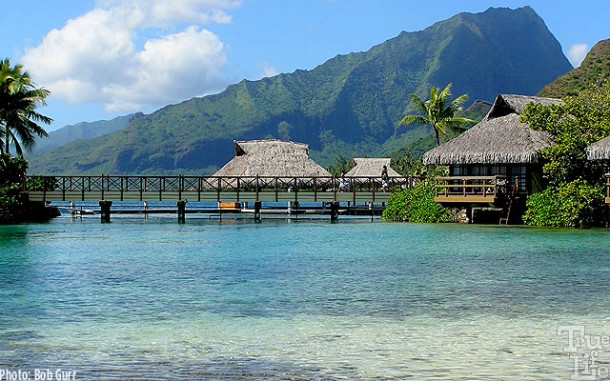 A number of beautiful seaside hotels surround Moorea