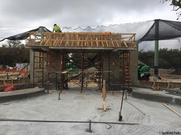 The aviary currently under construction.