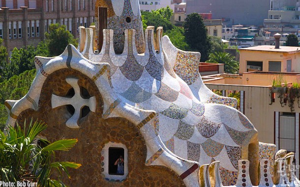 The tile work on this roof is a very beautiful and quilt-like