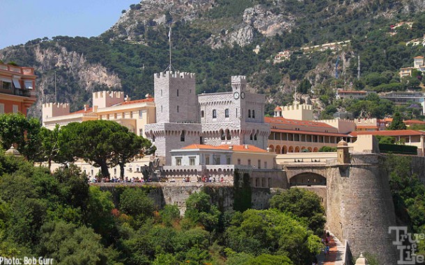 Prince's Palace in Monaco-Ville high on a bluff overlooking the harbor