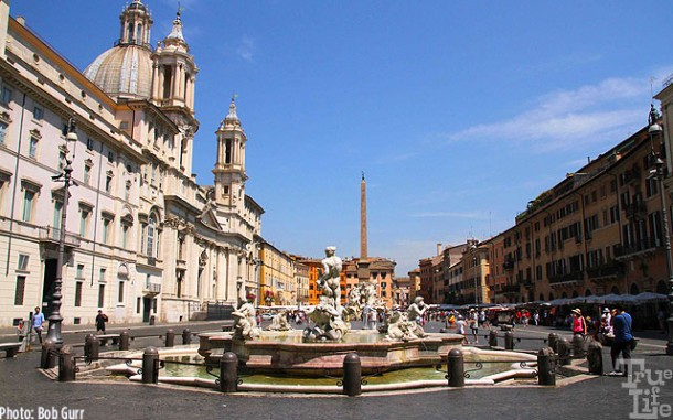 The fountains of Plaza Navona are a peaceful attraction