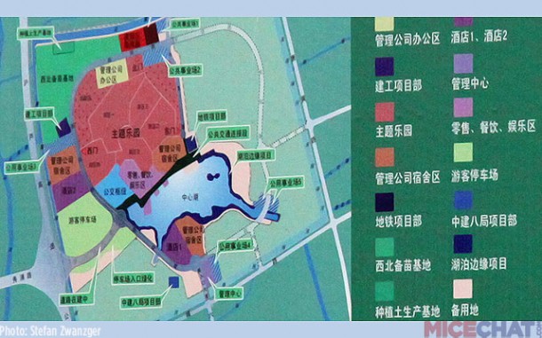 shanghai disney resort layout theme park territory is marked red