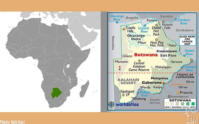 Botswana's Okavango Delta is located in the south of Africa