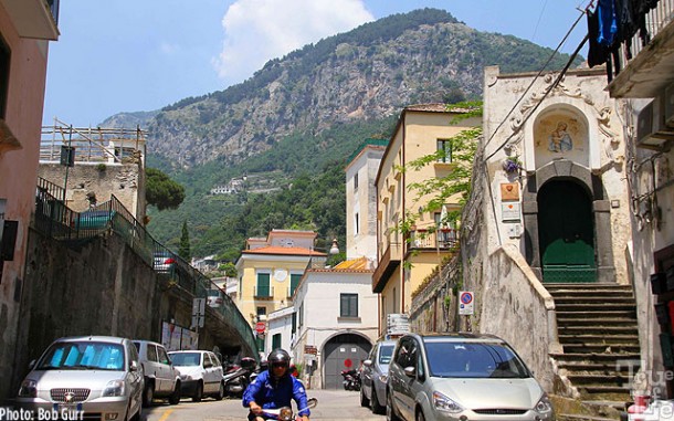 Amalfi is nestled deep within the towering coastal mountains.