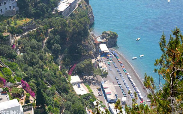 Many private beach resorts are nestled along the Amalfi Coast.