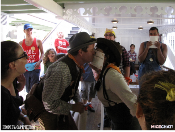 Guests arranged a marriage for Zane and Priscilla on the Mark Twain, including buying a ceremonial piece of land to mark the occasion.