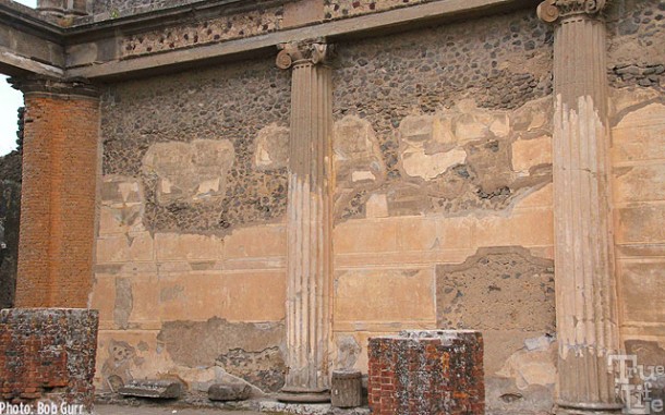 The interior walls featured fluted column details.