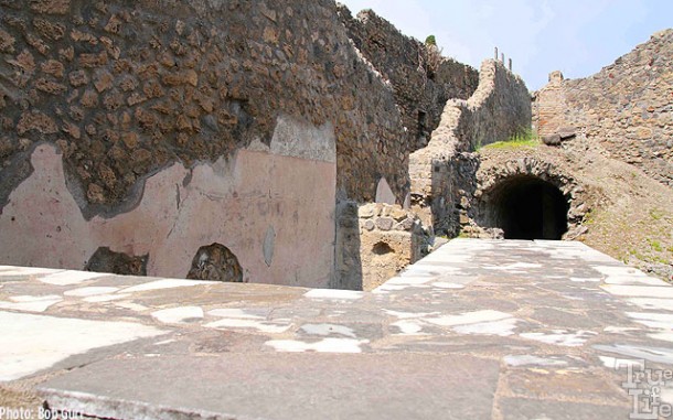 Bread shop with baking oven.