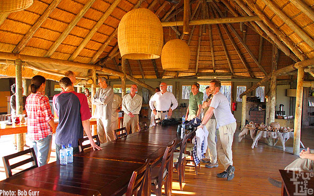 The lodge open-air dining room is quite beautiful and luxurious