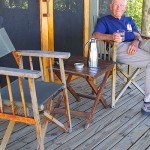 Adventurer Bob has a fabulous wildlife view from the tent porch