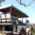 All kinds of supplies fit into the copious Land Rover storage trunks