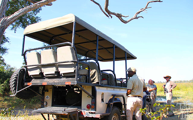 All kinds of supplies fit into the copious Land Rover storage trunks