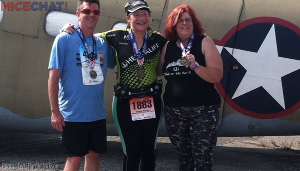 Anita with her brother Jim and Terri just before we start the race.