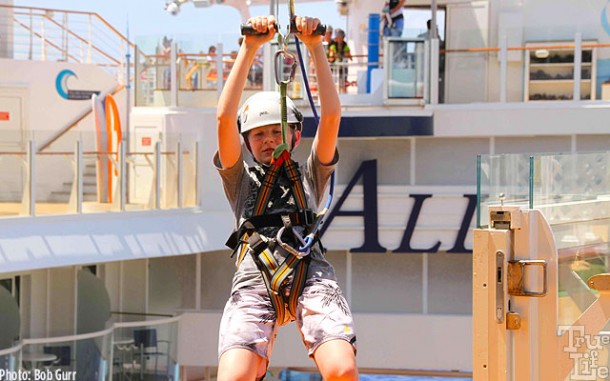 Guests can even get a taste of zip line high above the Boardwalk.