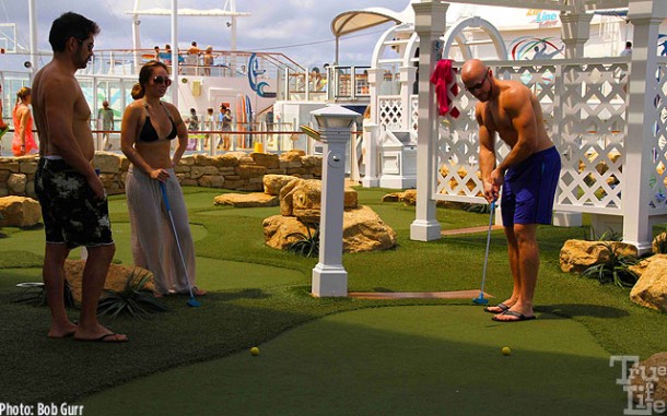 In addition to basketball and soccer, everyone loves the easy mini-golf range.