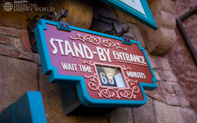 The standby line had gotten up to 65 minutes by the time we finished riding, and hit 130 minutes that day.