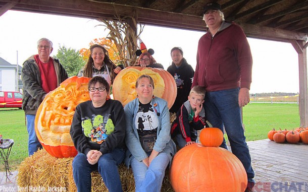 Terri with Dayton Disneyana Fan Club with Pumpkin Creations.