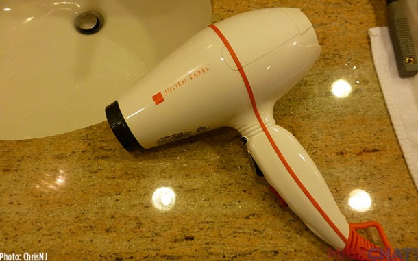 The in-room hair dryer is very heavy