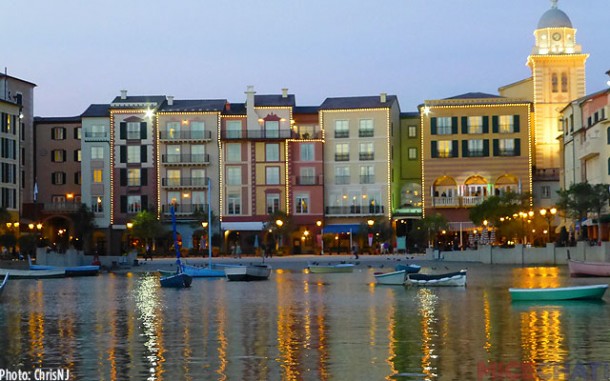 Walkway to Loews Portofino Bay Hotel from CitiWalk