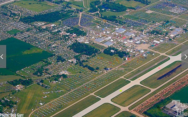 Aerial view of Wittman Field, site of AirVenture - 10,000 airplanes!