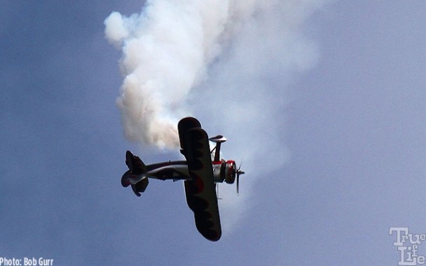 This big Waco biplane is happy to fall upside down and&hellip;